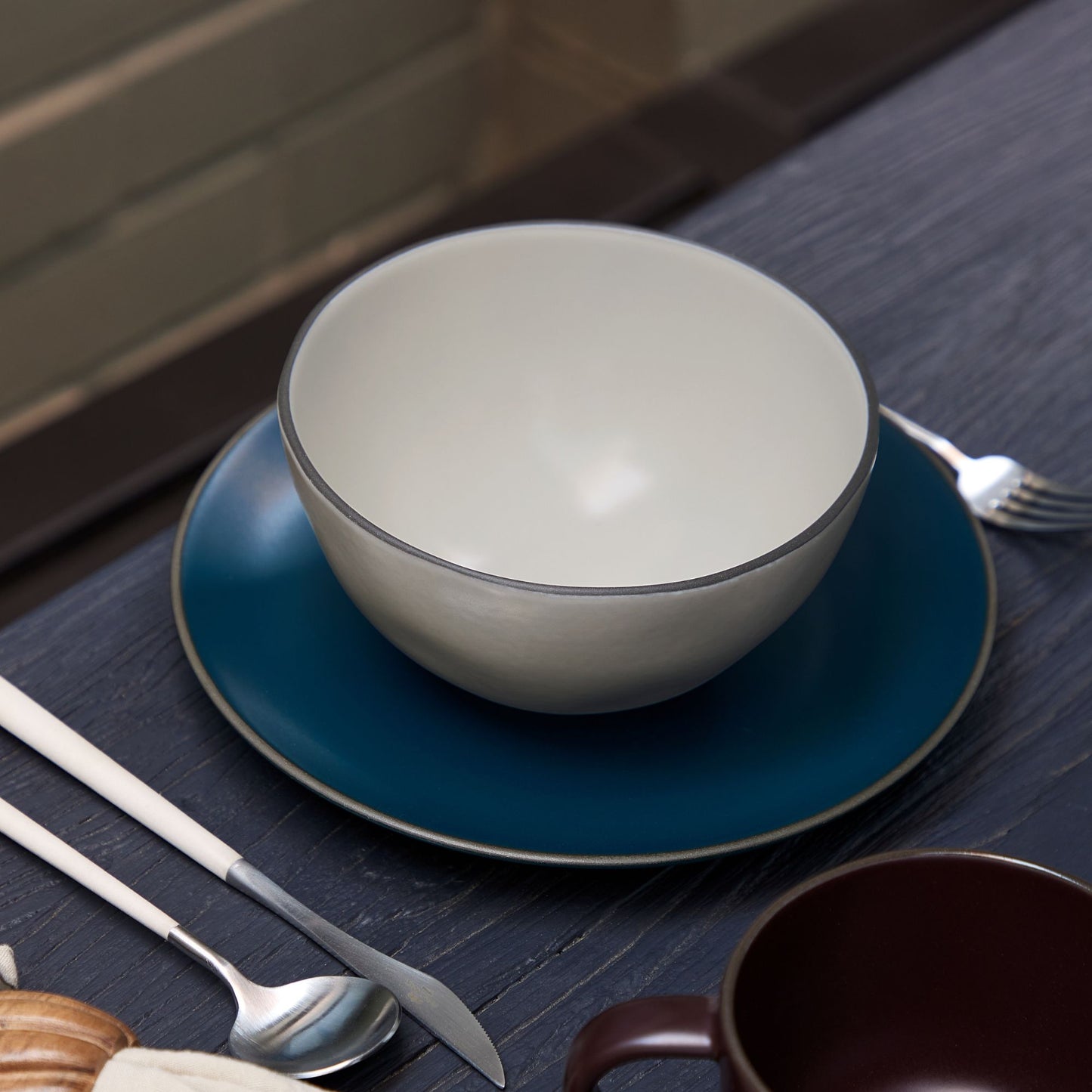 Stacked Organic Soup/Cereal Bowl 15cm - Salt
