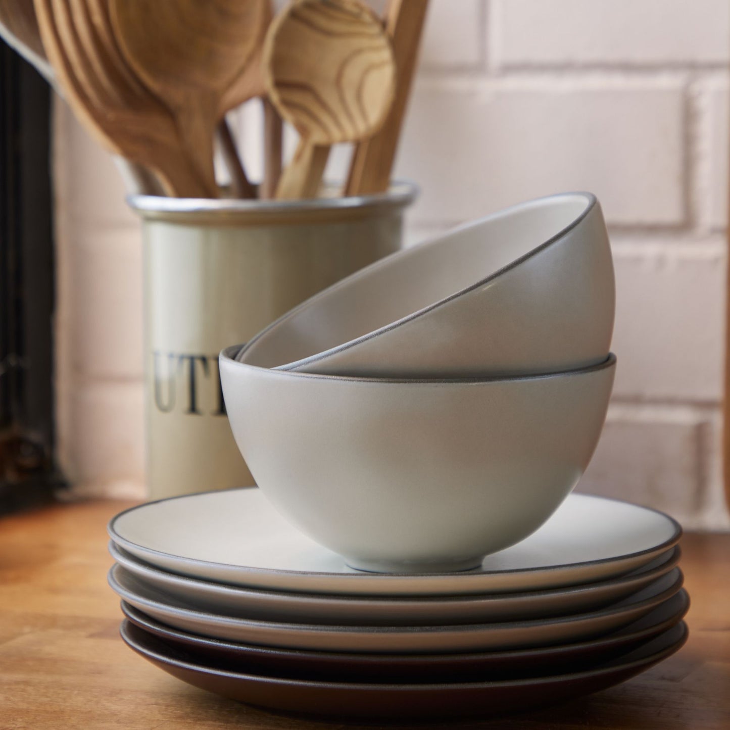 Stacked Organic Soup/Cereal Bowl 15cm - Salt