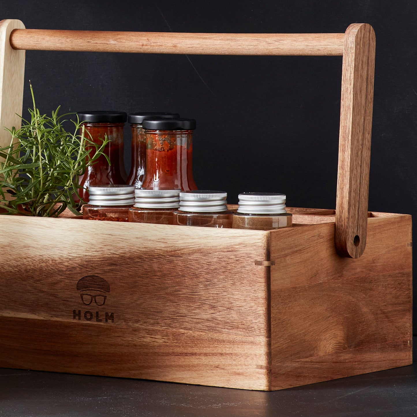 HOLM Wooden Caddy (36x22x27cm)