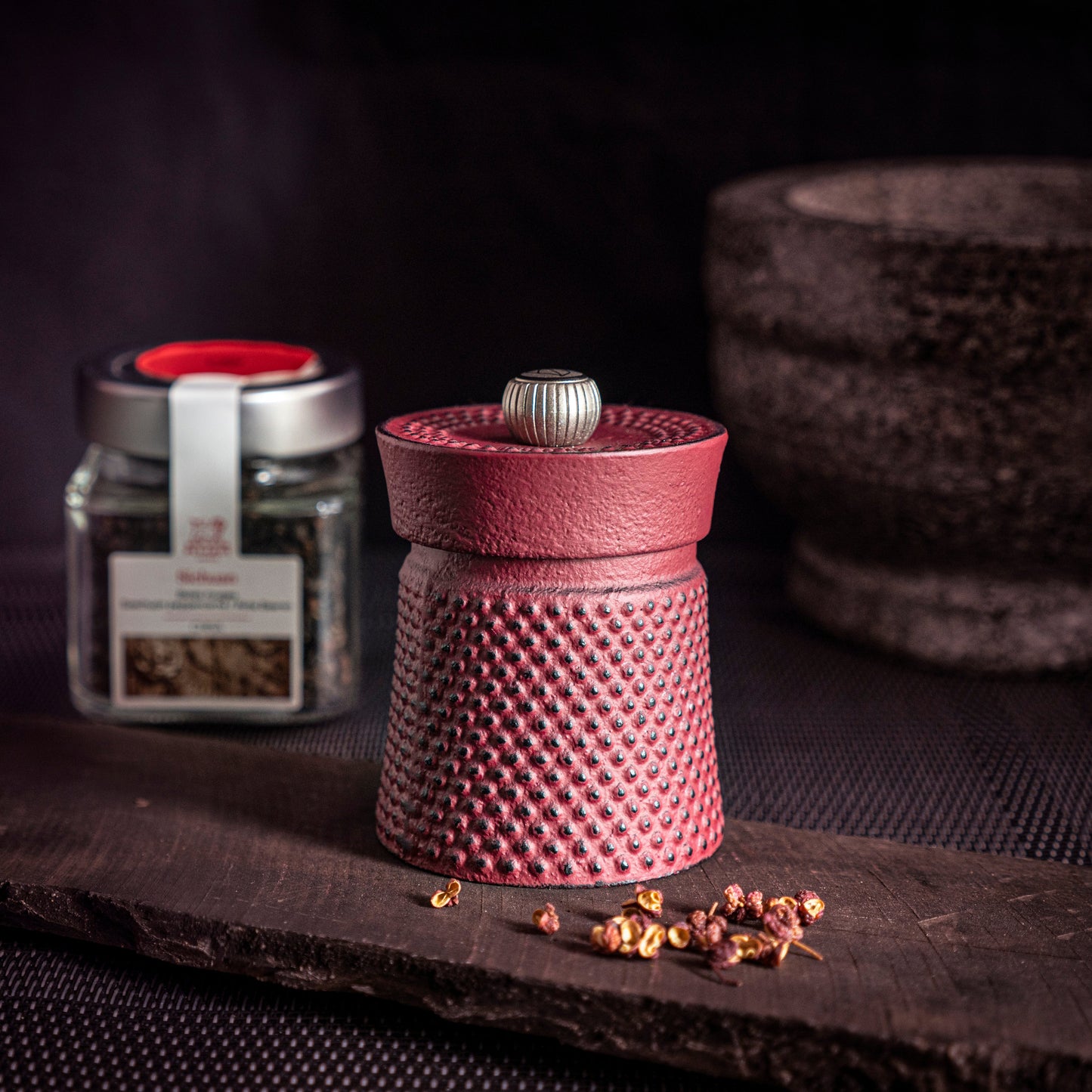 Bali Iron Pepper Mill 8cm - Red