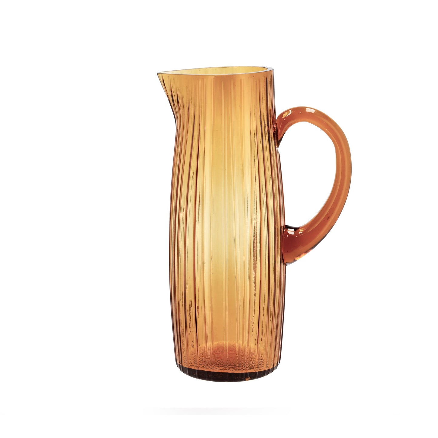 Bitz Ribbed Glass Jug - Amber (1.2L)