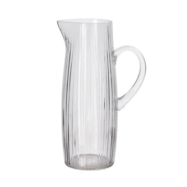 Bitz Ribbed Glass Jug - Clear (1.2L)