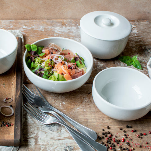 White Bowl 12cm + Lid