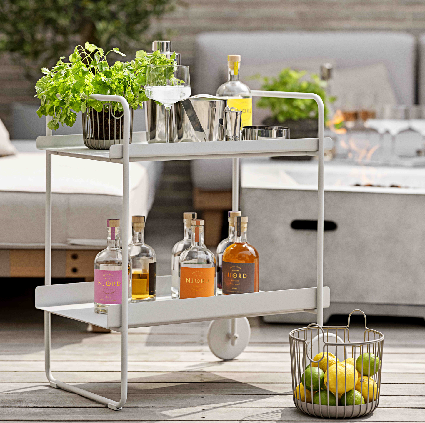 Cocktail Trolley - Grey (61x41x66cm)