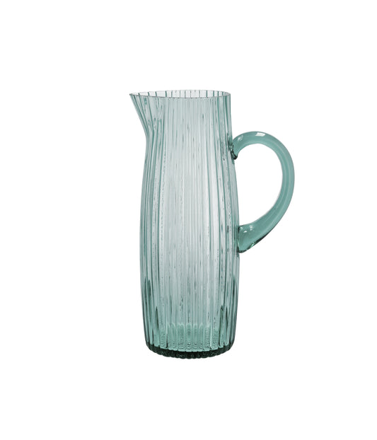 Bitz Ribbed Glass Jug - Green (1.2L)