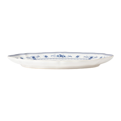 Vila Oval Platter 32cm - White/Blue
