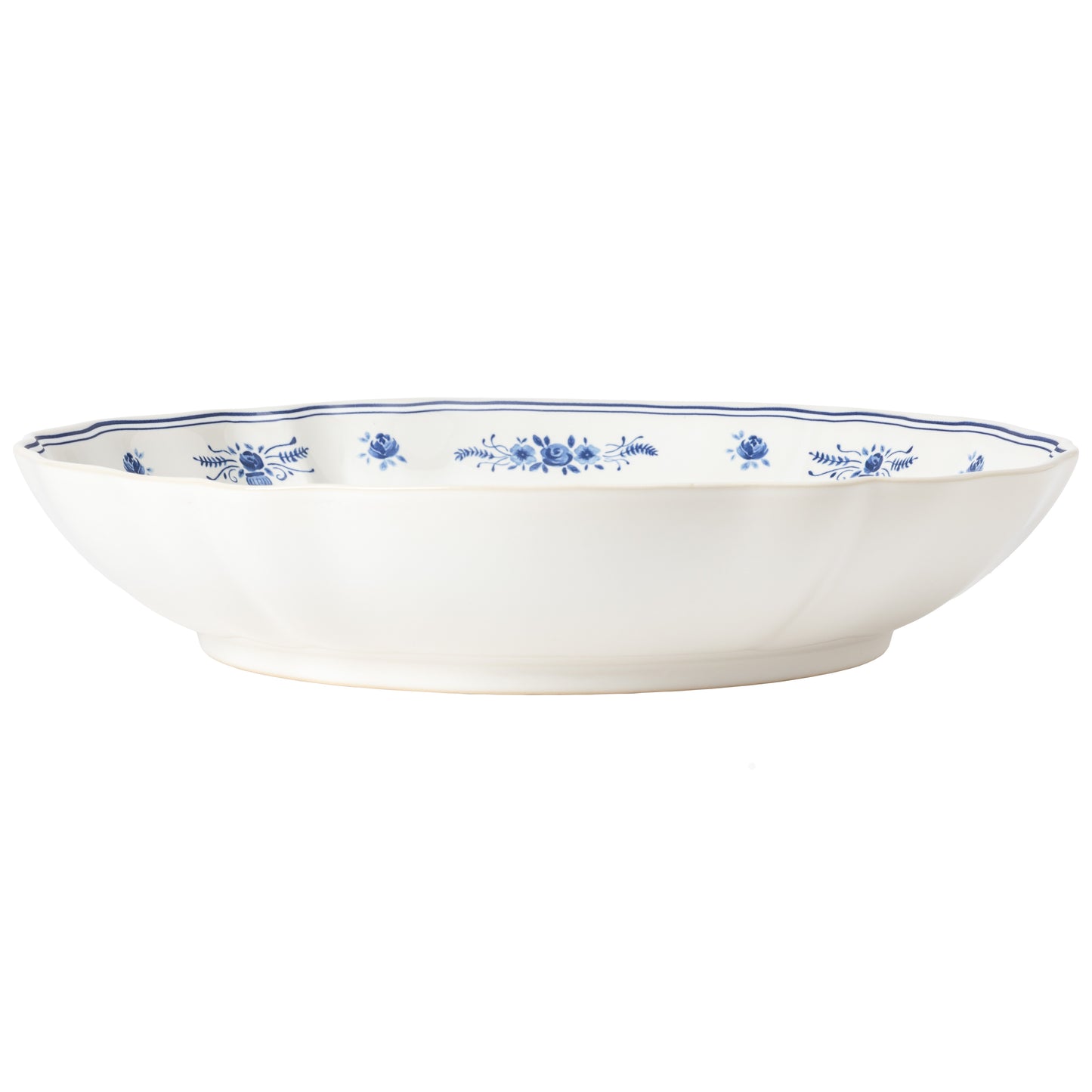 Vila Serving Bowl 34cm - White/Blue