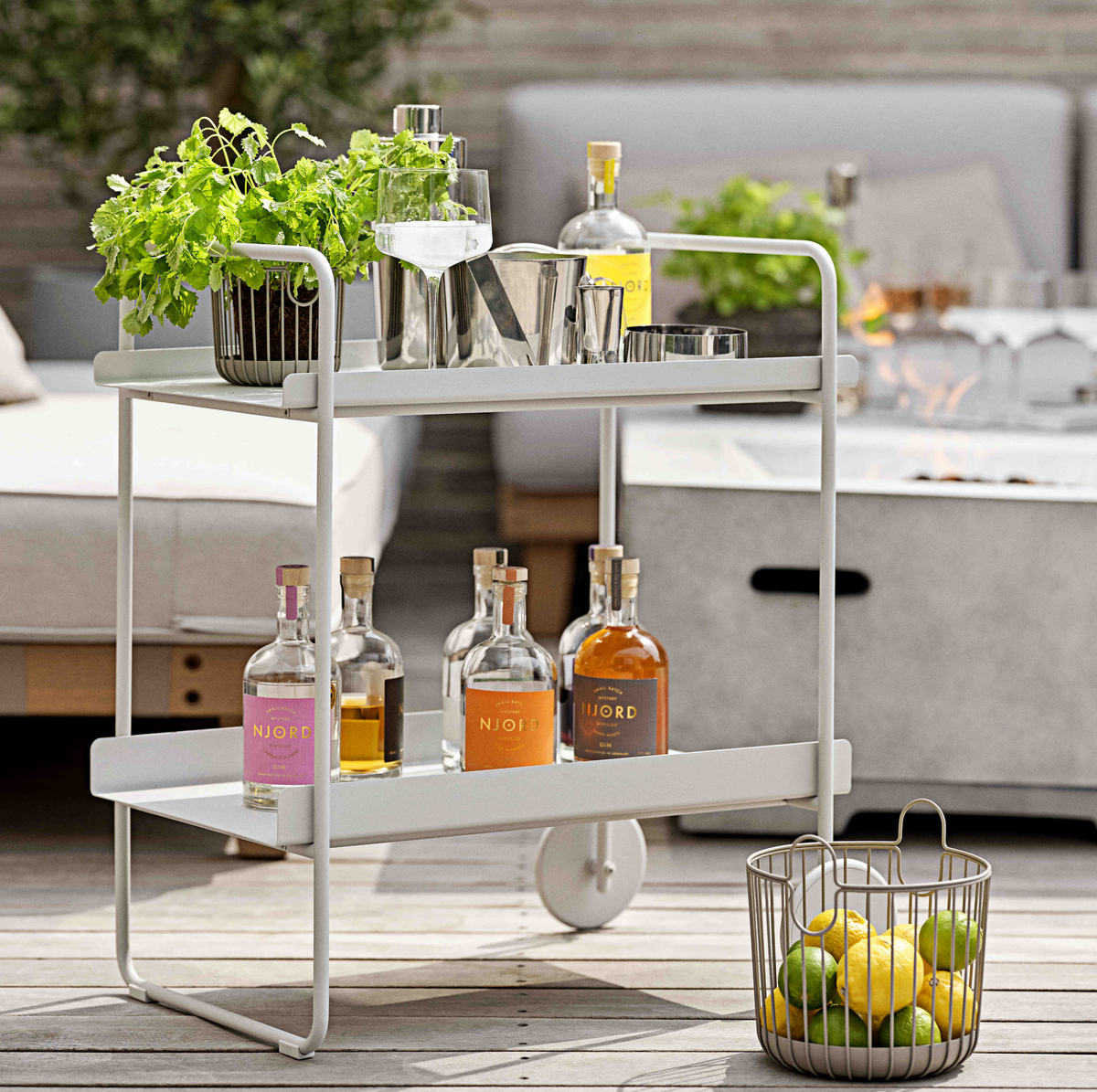 Cocktail Trolley - Grey (61x41x66cm)