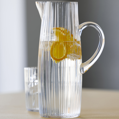 Bitz Ribbed Glass Jug - Clear (1.2L)