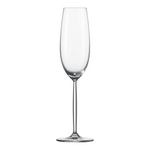 SC Hospitality Diva crystal champagne flute with a tall bowed stem and curved bowl, 219ml capacity.