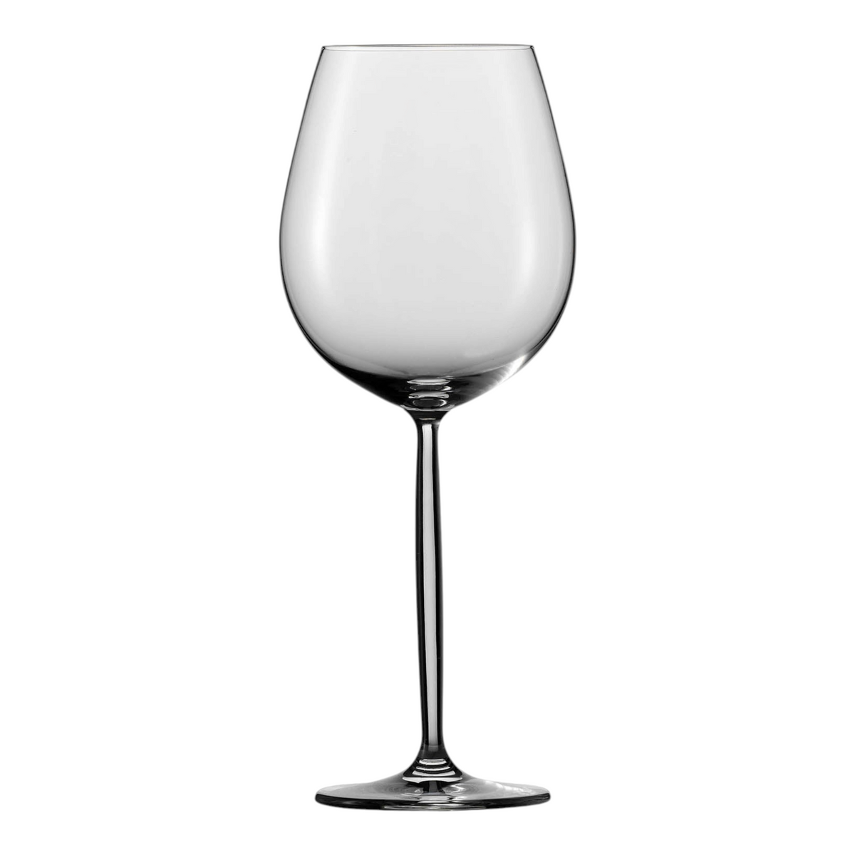 SC Hospitality Diva burgundy wine glass made of durable Tritan crystal with a tall, curved stem and generous bowl.