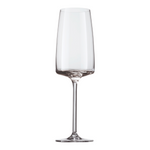 SC Hospitality Sensa sparkling wine glass made of clear Tritan crystal with a modern, sleek, angular bowl design.