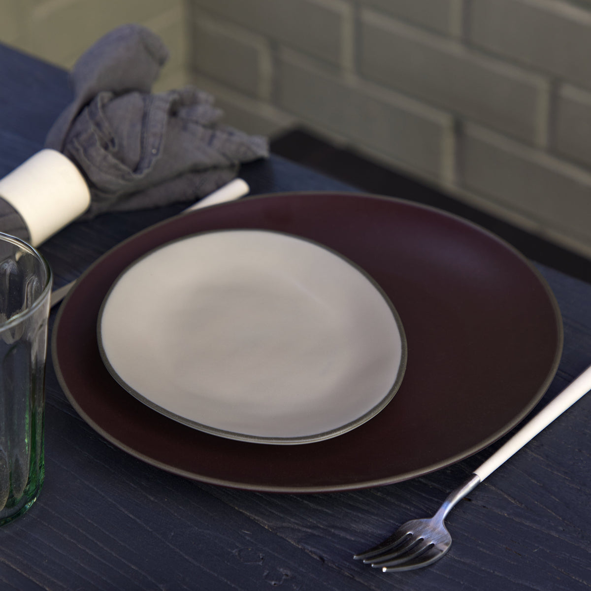 Stacked Organic Oval Plate 20cm - Salt
