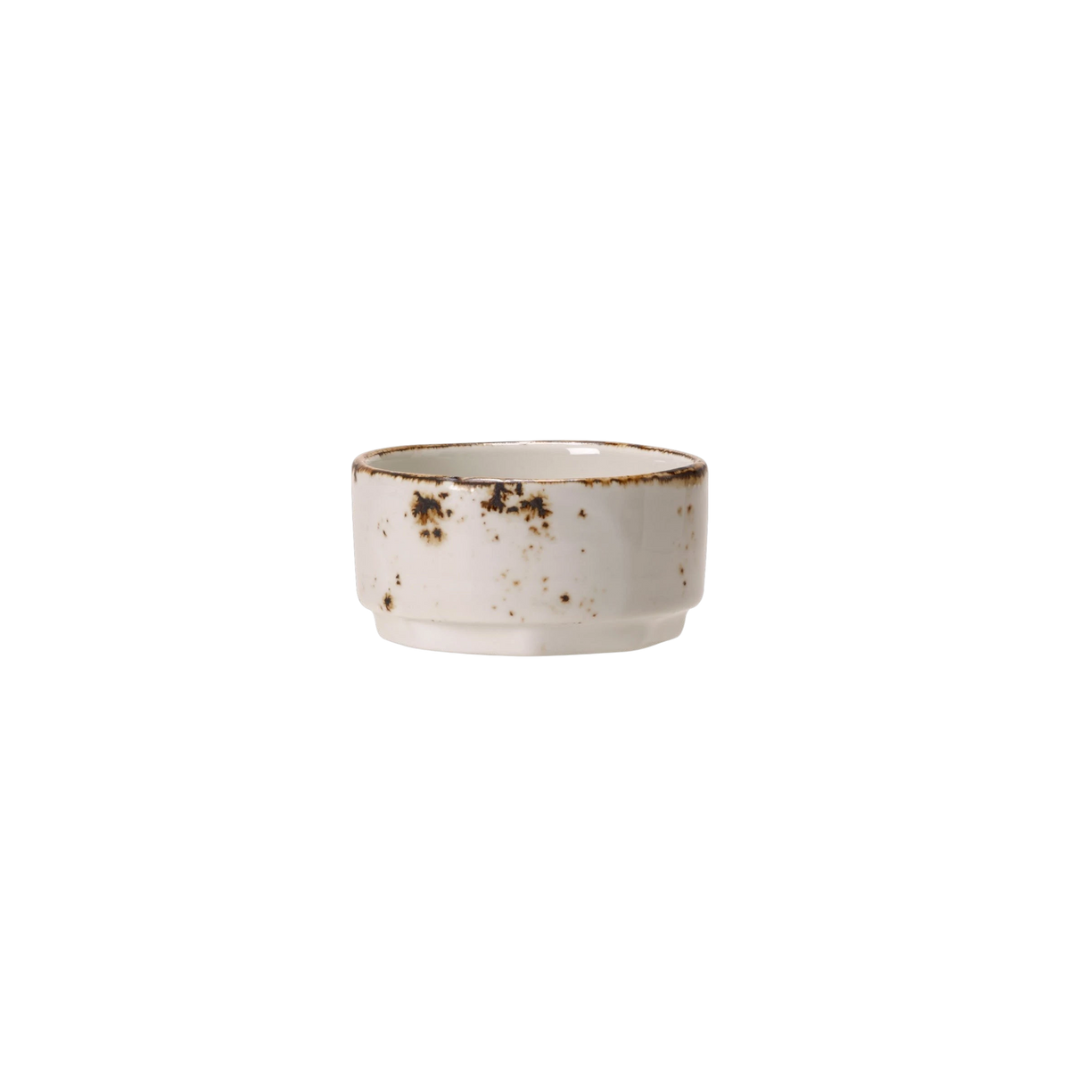 SC Hospitality Steelite Craft white ceramic ramekin with rustic brown speckled glaze and artisanal finish