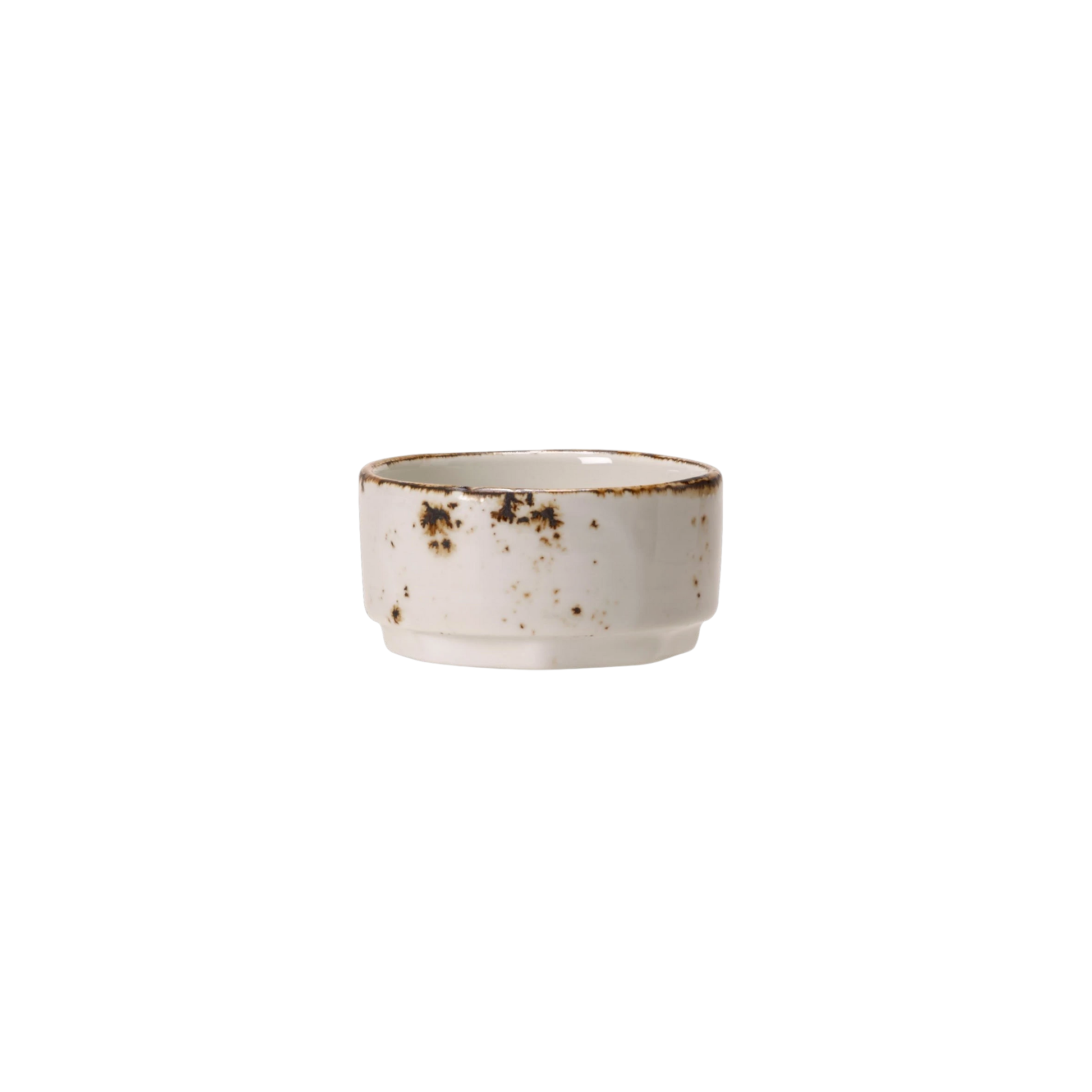 SC Hospitality Steelite Craft white ceramic ramekin with rustic brown speckled glaze and artisanal finish