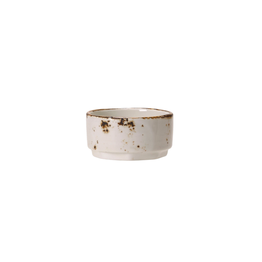 SC Hospitality Steelite Craft white ceramic ramekin with rustic brown speckled glaze and artisanal finish