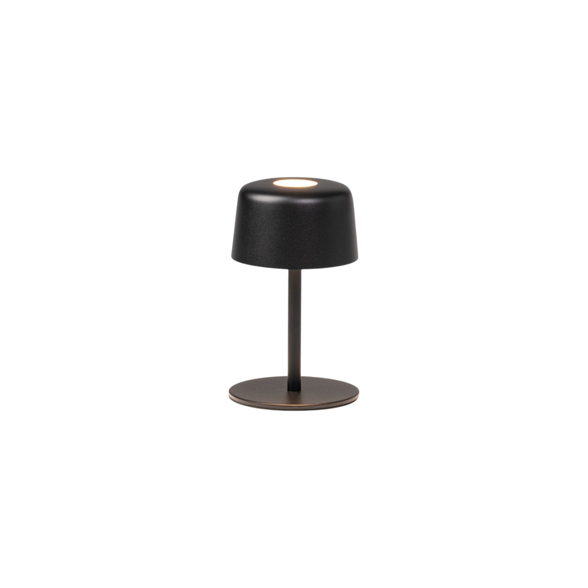 SC Hospitality Ailati 1+1 table lamp in matte black with a minimalist cylindrical shade and warm top-down lighting.