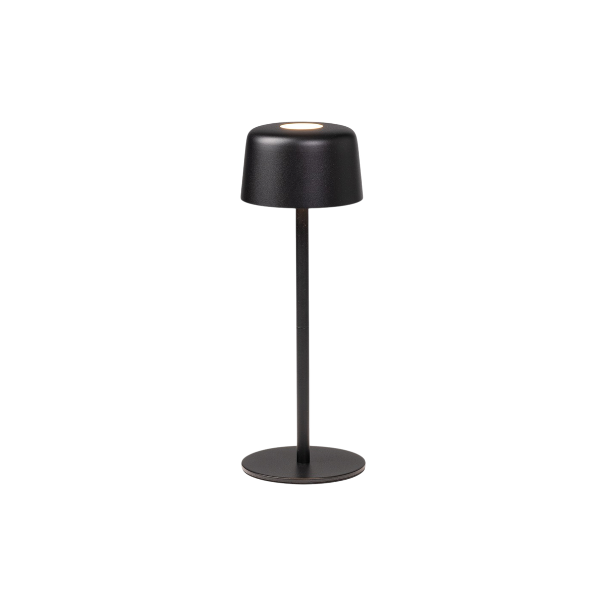 SC Hospitality Ailati 1+1 table lamp in matte black with a minimalist cylindrical shade and slim base