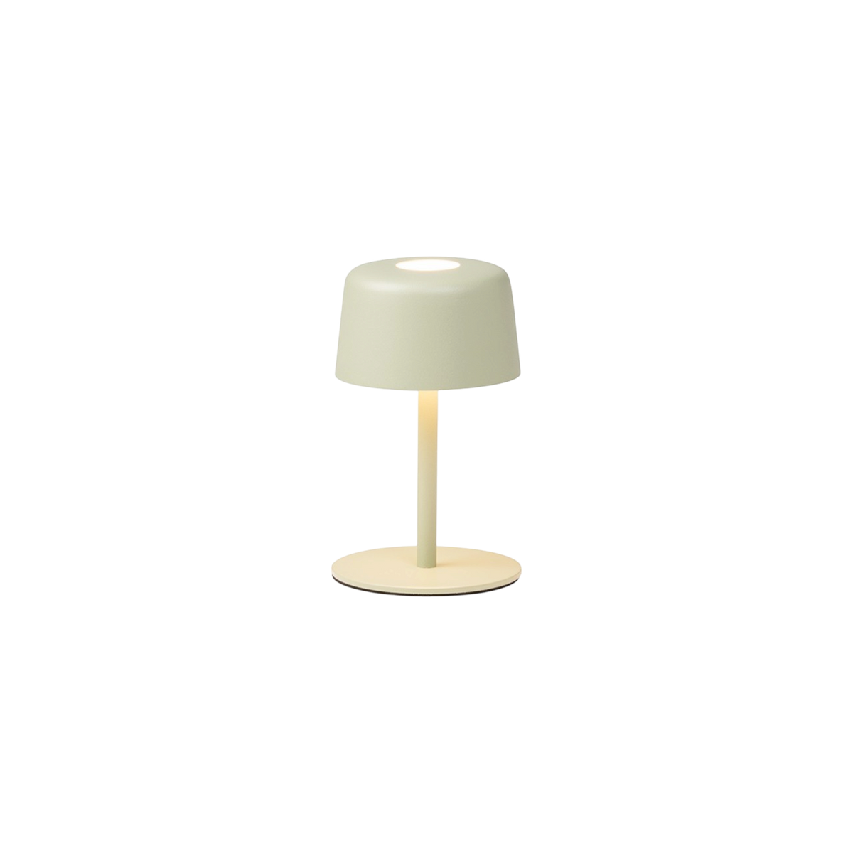 SC Hospitality Ailati 1+1 rechargeable sage green table lamp with a minimalist design and adjustable height stem