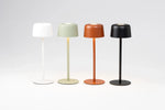 SC Hospitality Ailati 1+1 table lamps in white, sage green, terracotta, and black with minimalist metal design