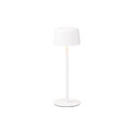 SC Hospitality Ailati 1+1 table lamp in matte white with a minimalist cylindrical base and wide dome shade