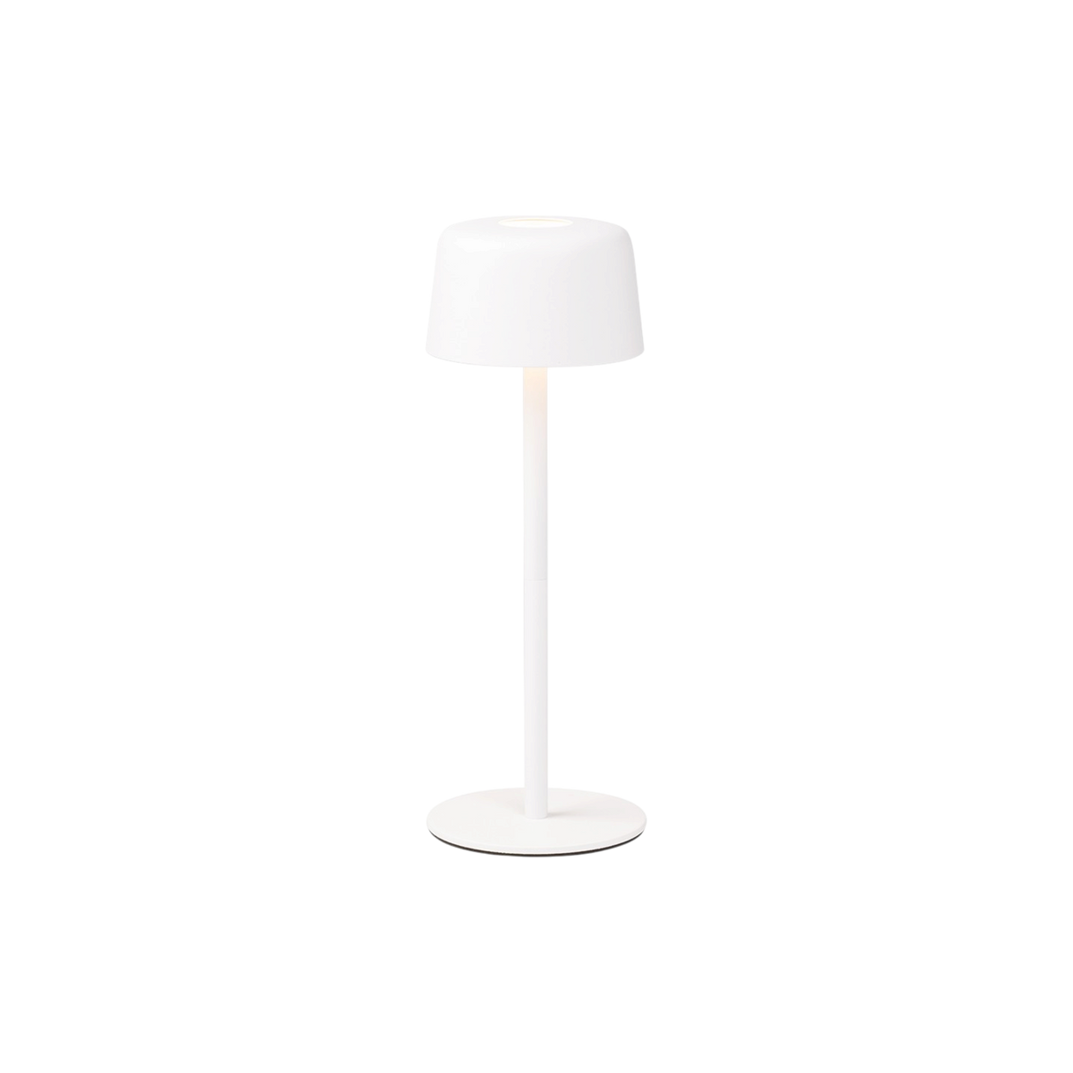 SC Hospitality Ailati 1+1 table lamp in matte white with a minimalist cylindrical base and wide dome shade
