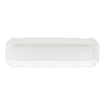 SC Hospitality Alentejo white rectangular ceramic serving tray with elegant scalloped edges