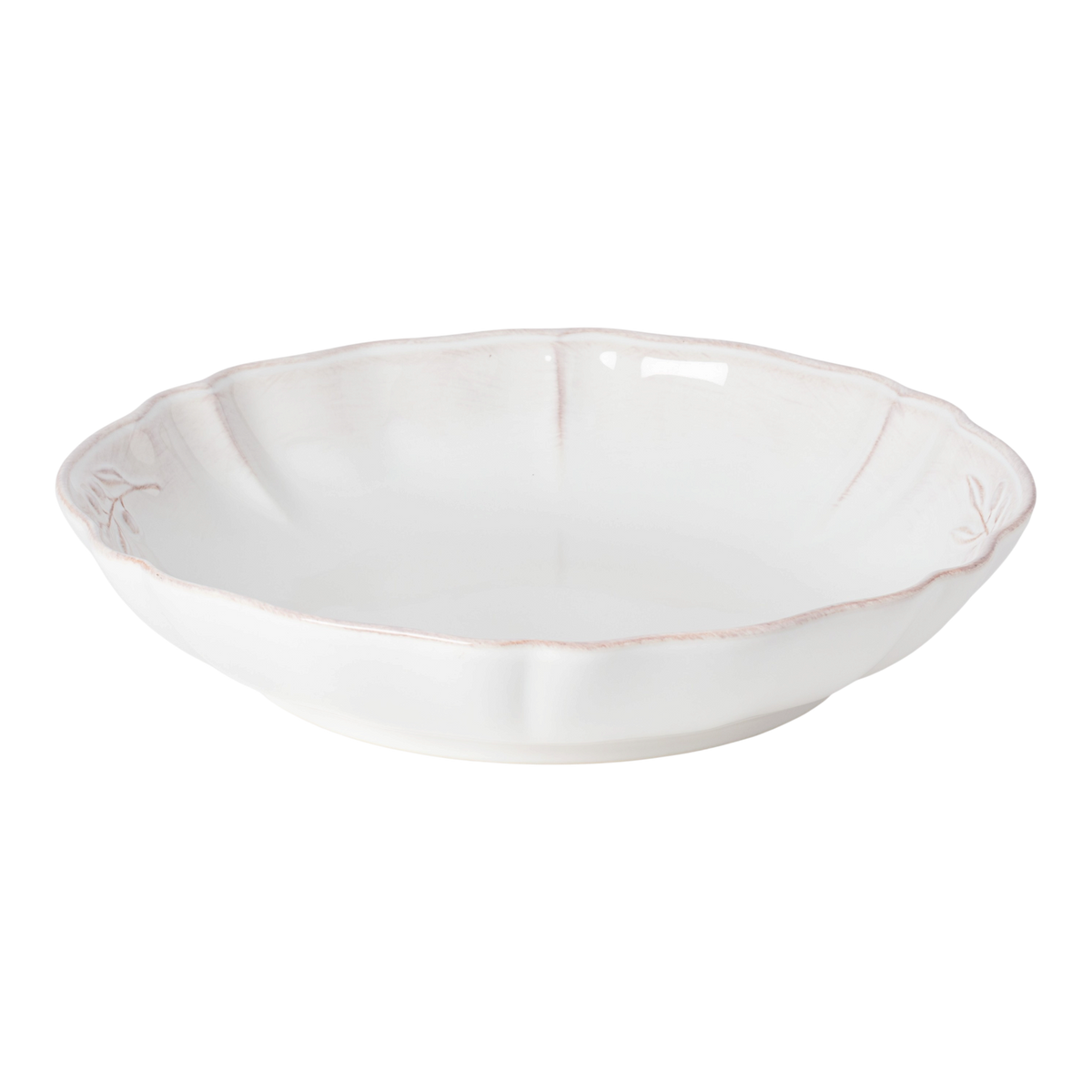 SC Hospitality Alentejo 34cm white ceramic serving bowl with a scalloped edge and subtle rustic detailing