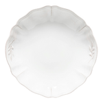SC Hospitality Alentejo 34cm white ceramic serving bowl with scalloped edges and delicate olive branch detailing.