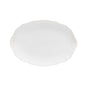 SC Hospitality Costa Nova Alentejo white stoneware oval platter with wavy edges and hand-painted rim details