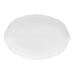 SC Hospitality Alentejo white stoneware oval platter with wavy edges and delicate hand-painted rim details