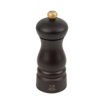 SC Hospitality Clermont 14cm dark stained wood salt mill with a gold-toned adjustment knob and classic tapered design.