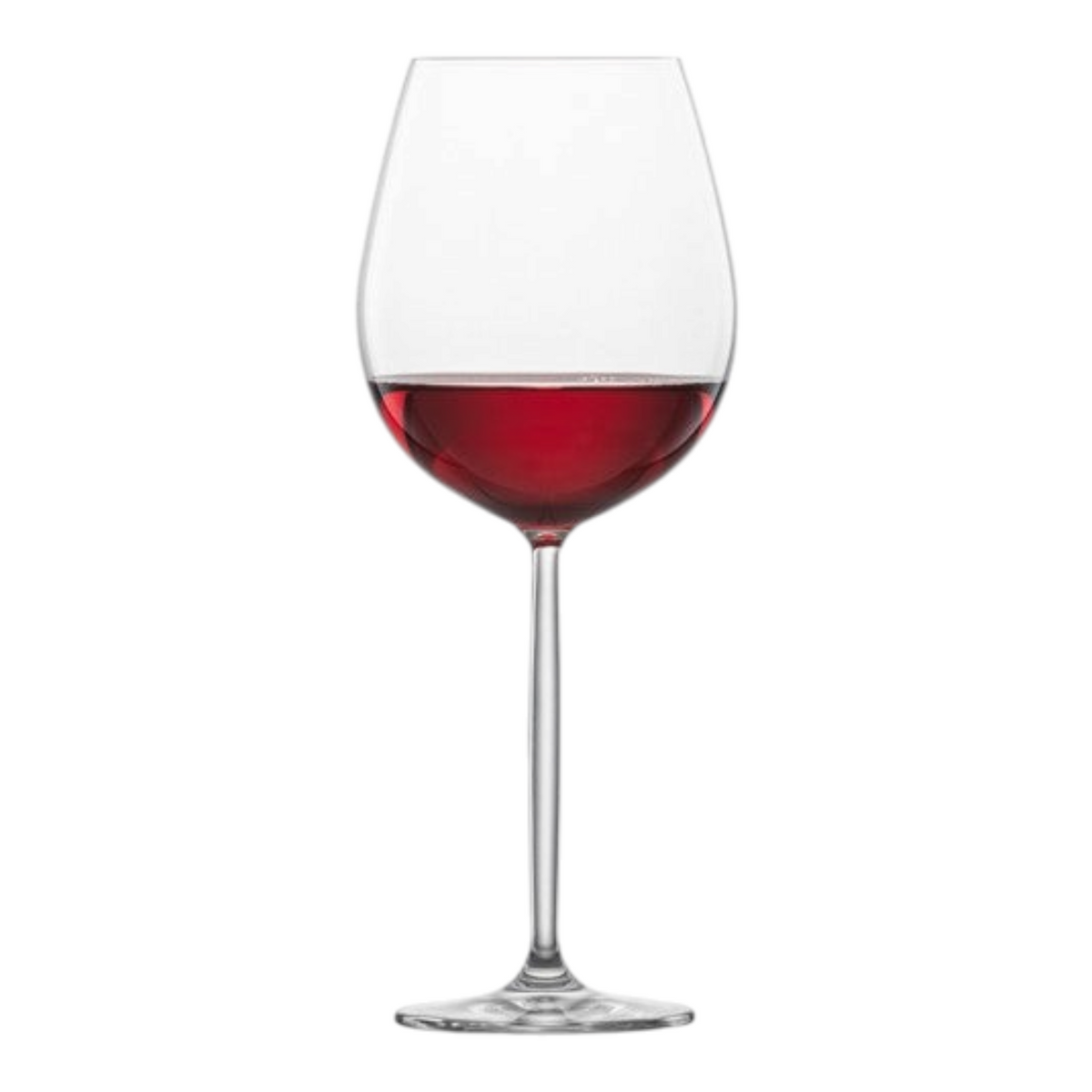 SC Hospitality Diva burgundy wine glass made of durable Tritan crystal with a curved bowl and tall slender stem.