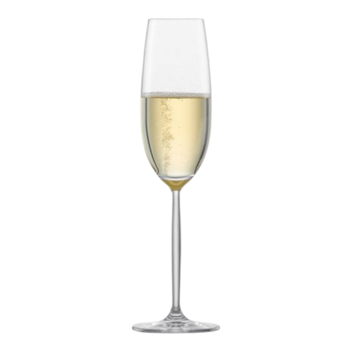 SC Hospitality Diva crystal champagne flute with a tall bowed stem and 219ml curved bowl.