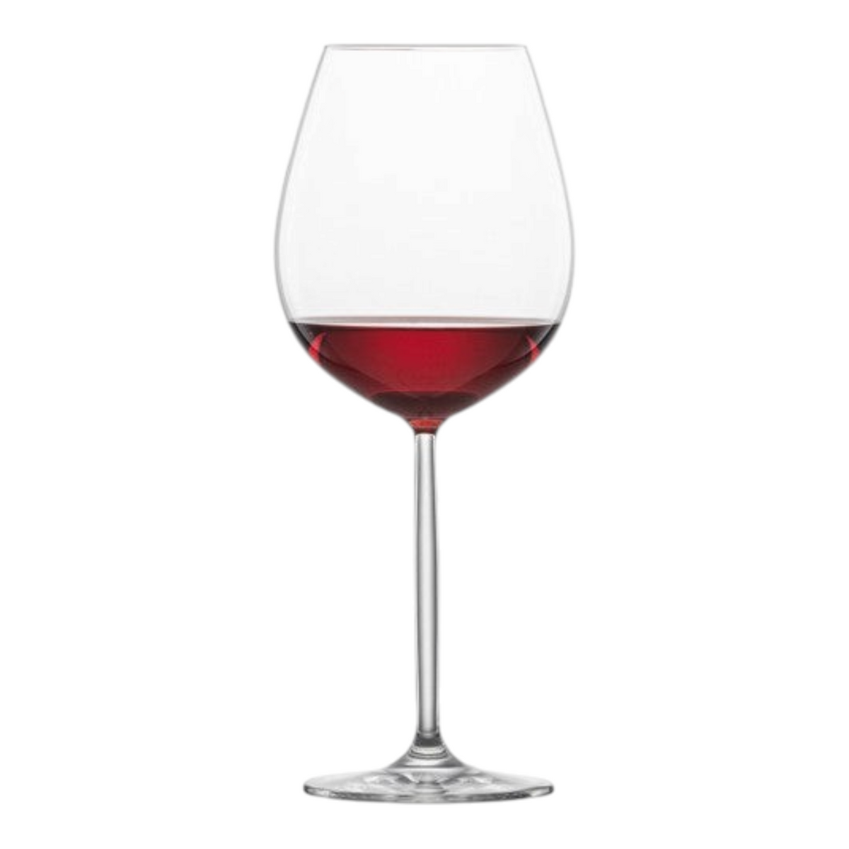 SC Hospitality Diva 613ml crystal red wine goblet with a tall, bowed stem and curved bowl.