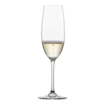 SC Hospitality Ivento Tritan crystal champagne flute filled with sparkling wine, 228ml capacity.