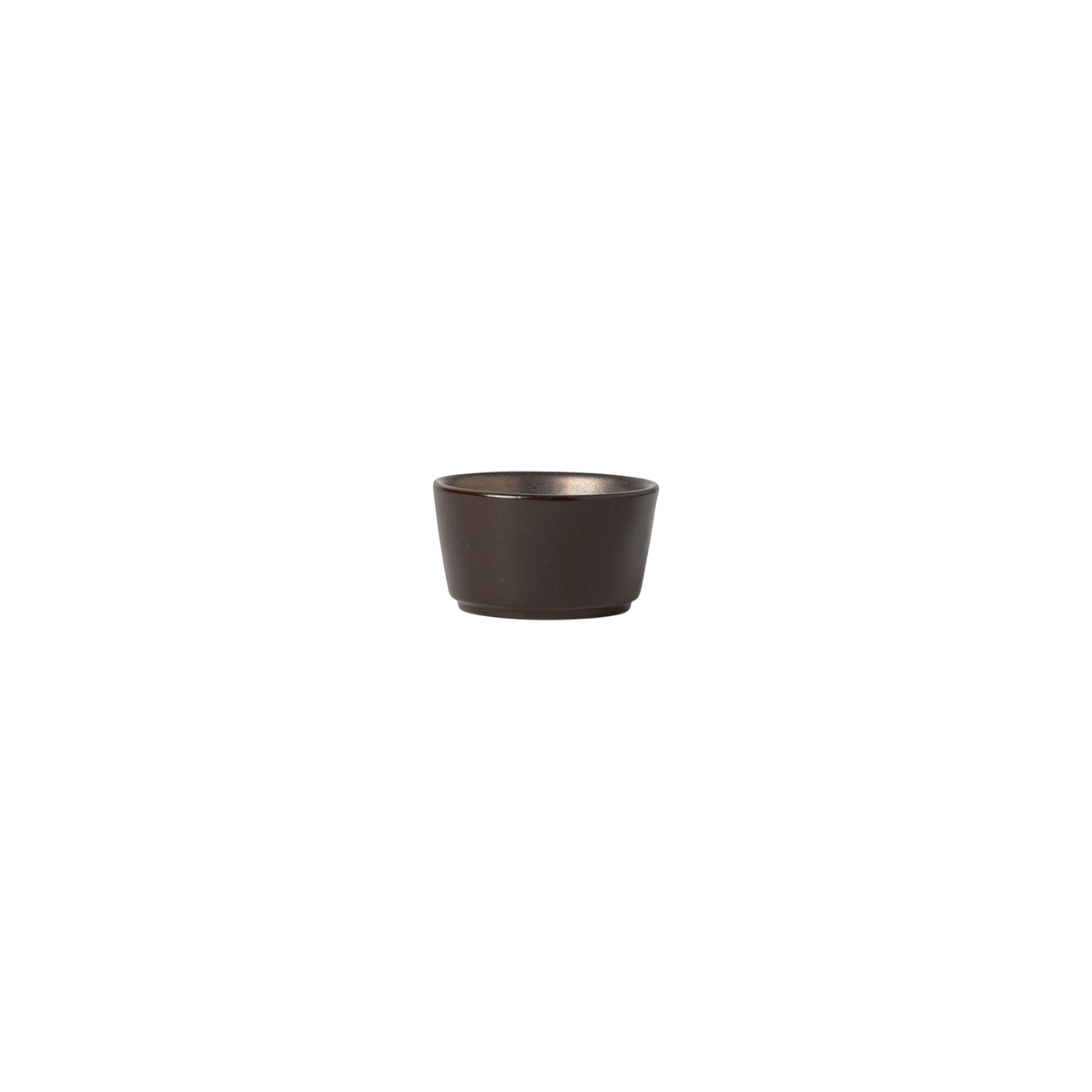 SC Hospitality Lagoa 7cm ramekin in metallic charcoal stoneware with a reflective, moody glaze finish.