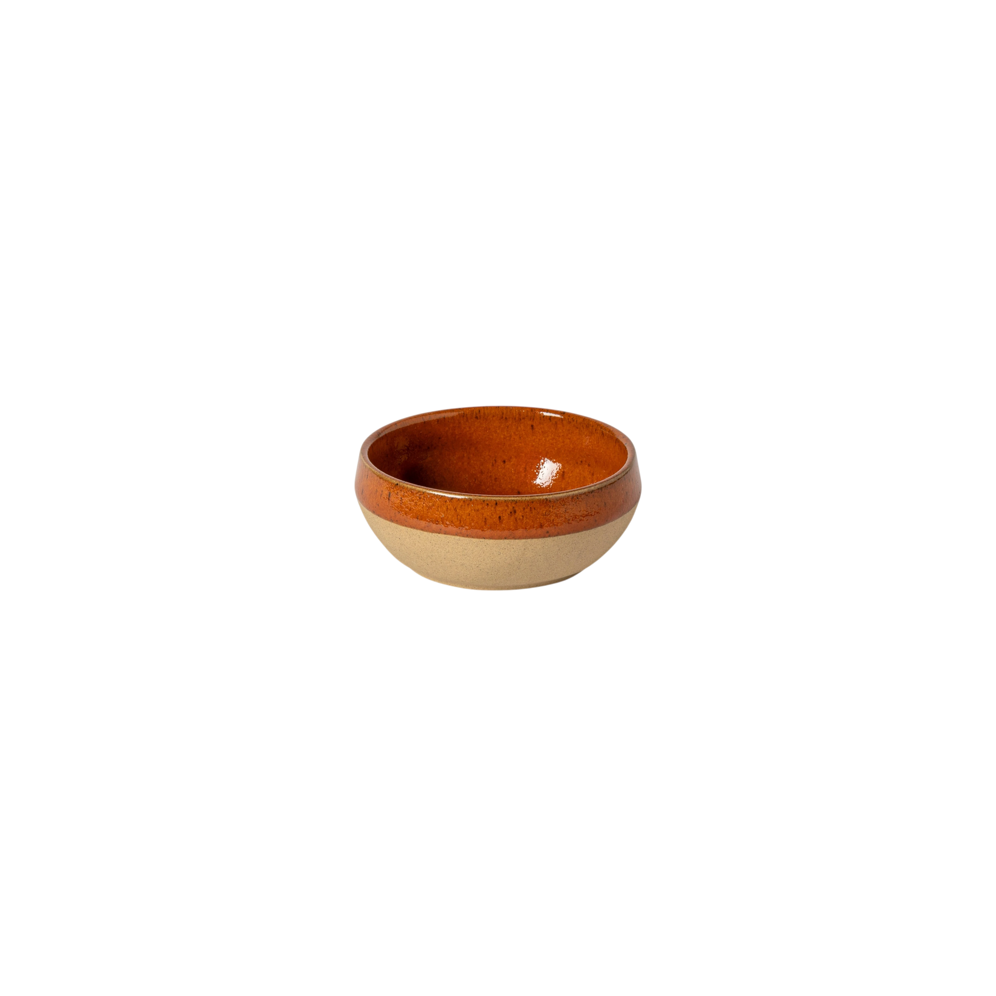 SC Hospitality Marrakesh 10cm stoneware dip bowl in Cannelle with a glossy orange interior and matte textured rim.