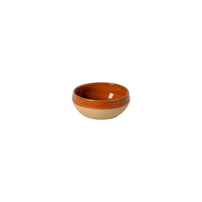 SC Hospitality Marrakesh 10cm stoneware dip bowl in Cannelle with a glossy orange interior and matte textured rim.