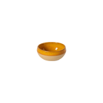 SC Hospitality Marrakesh 10cm stoneware dip bowl in cumin yellow with a glossy interior and matte textured exterior.