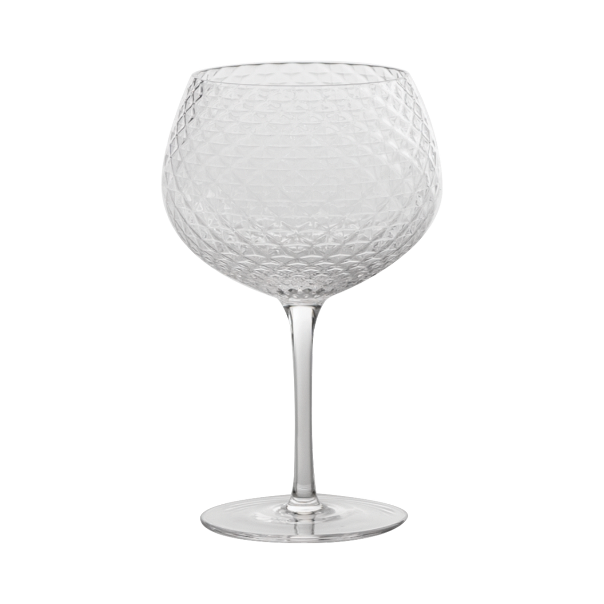 SC Hospitality Zafferano Mixology balloon goblet with geometric textured glass bowl for cocktails