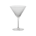SC Hospitality Mixology goblet martini glass with geometric textured pattern in ultra-clear Italian glass