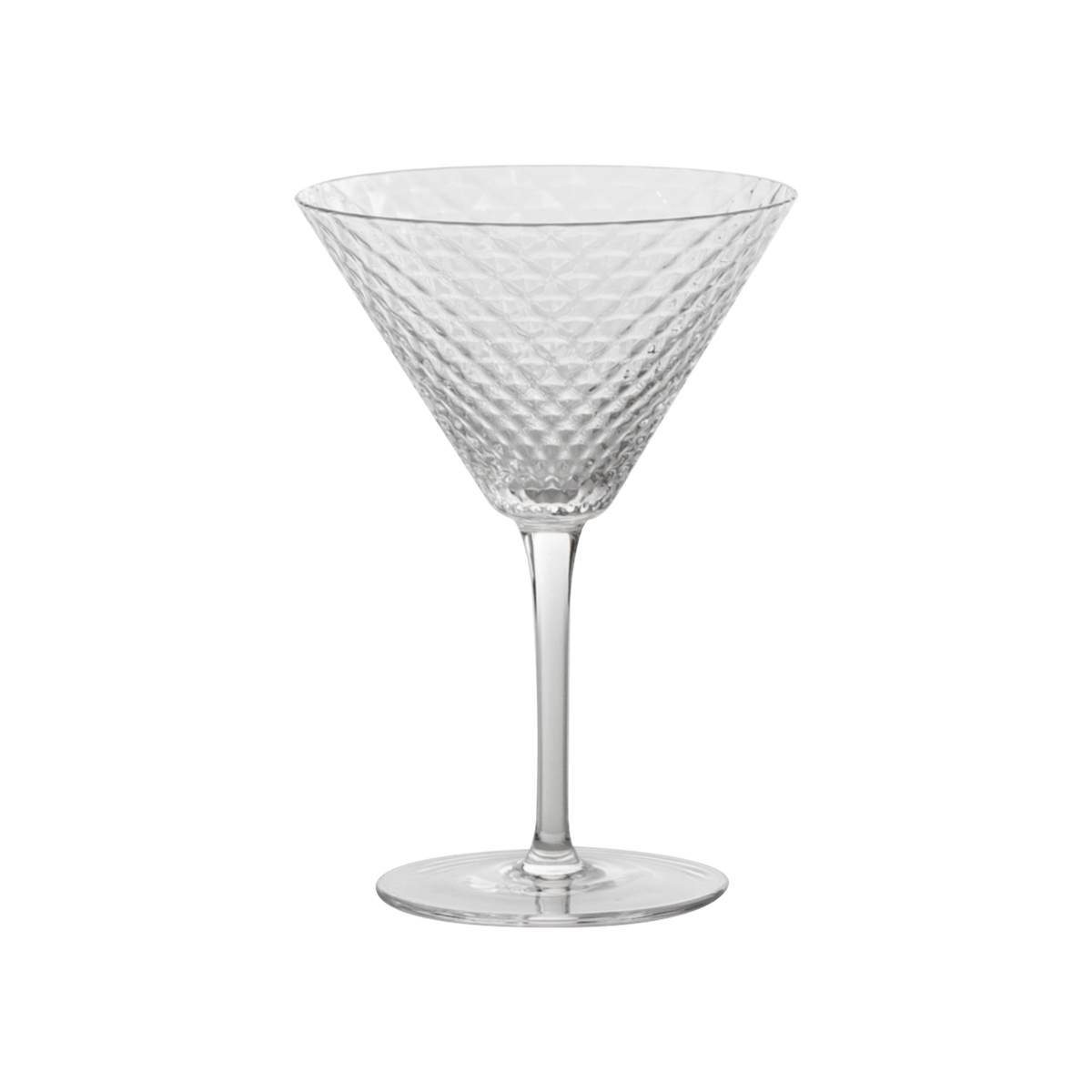 SC Hospitality Mixology goblet martini glass with geometric textured pattern in ultra-clear Italian glass