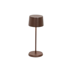 SC Hospitality Zafferano Olivia Micro cordless table lamp in a textured corten finish with a compact minimalist design