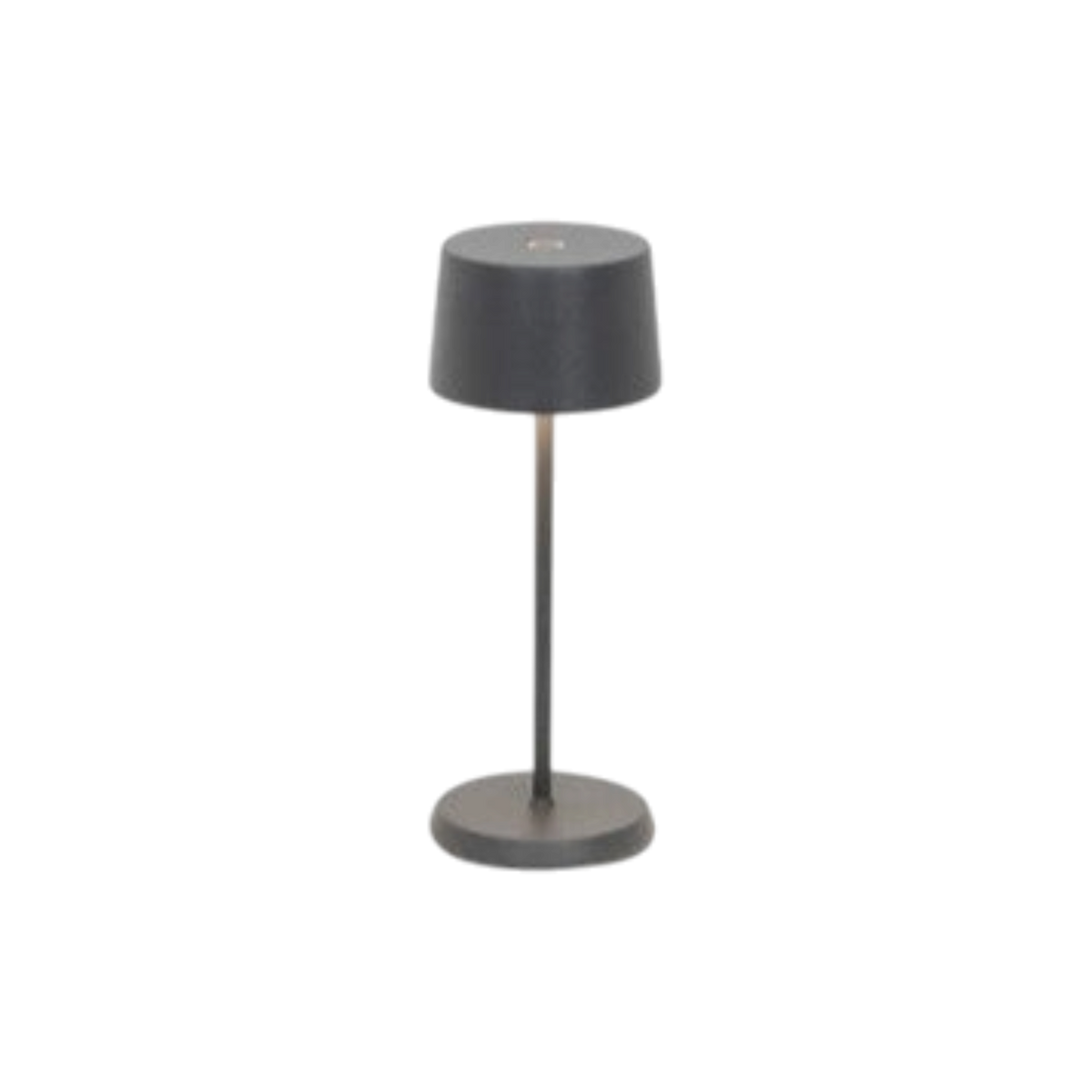 SC Hospitality Olivia Micro cordless table lamp in dark grey with a minimalist design and touch-dimmable light.