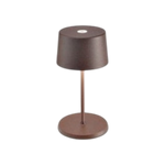 SC Hospitality Olivia Mini cordless table lamp in a corten finish with a compact, minimalist design.