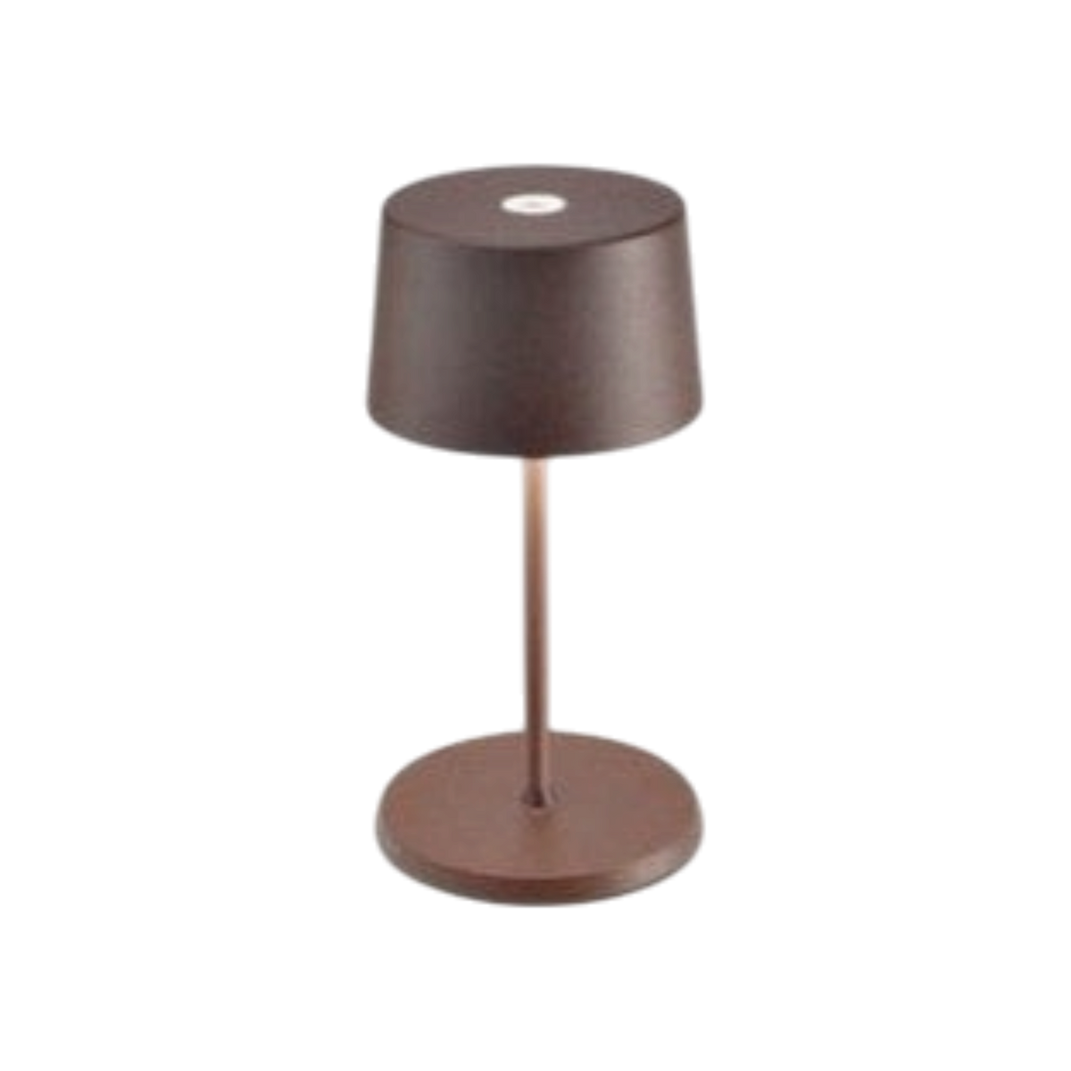 SC Hospitality Olivia Mini cordless table lamp in a corten finish with a compact, minimalist design.