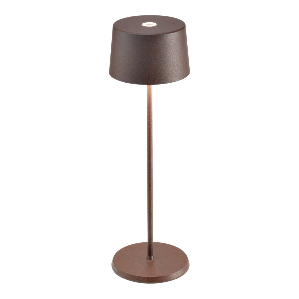 SC Hospitality Olivia Pro cordless table lamp in a corten finish with a sleek, modern design for indoor or outdoor use.