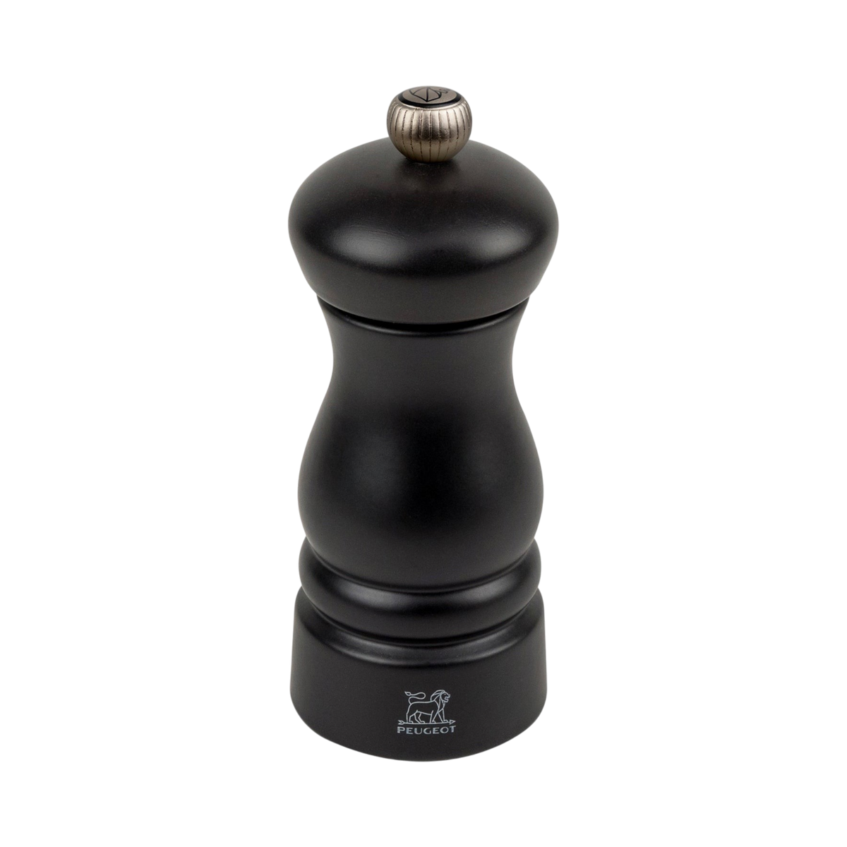 SC Hospitality Peugeot Clermont 14cm pepper mill in a smooth black lacquer finish with a metallic top knob