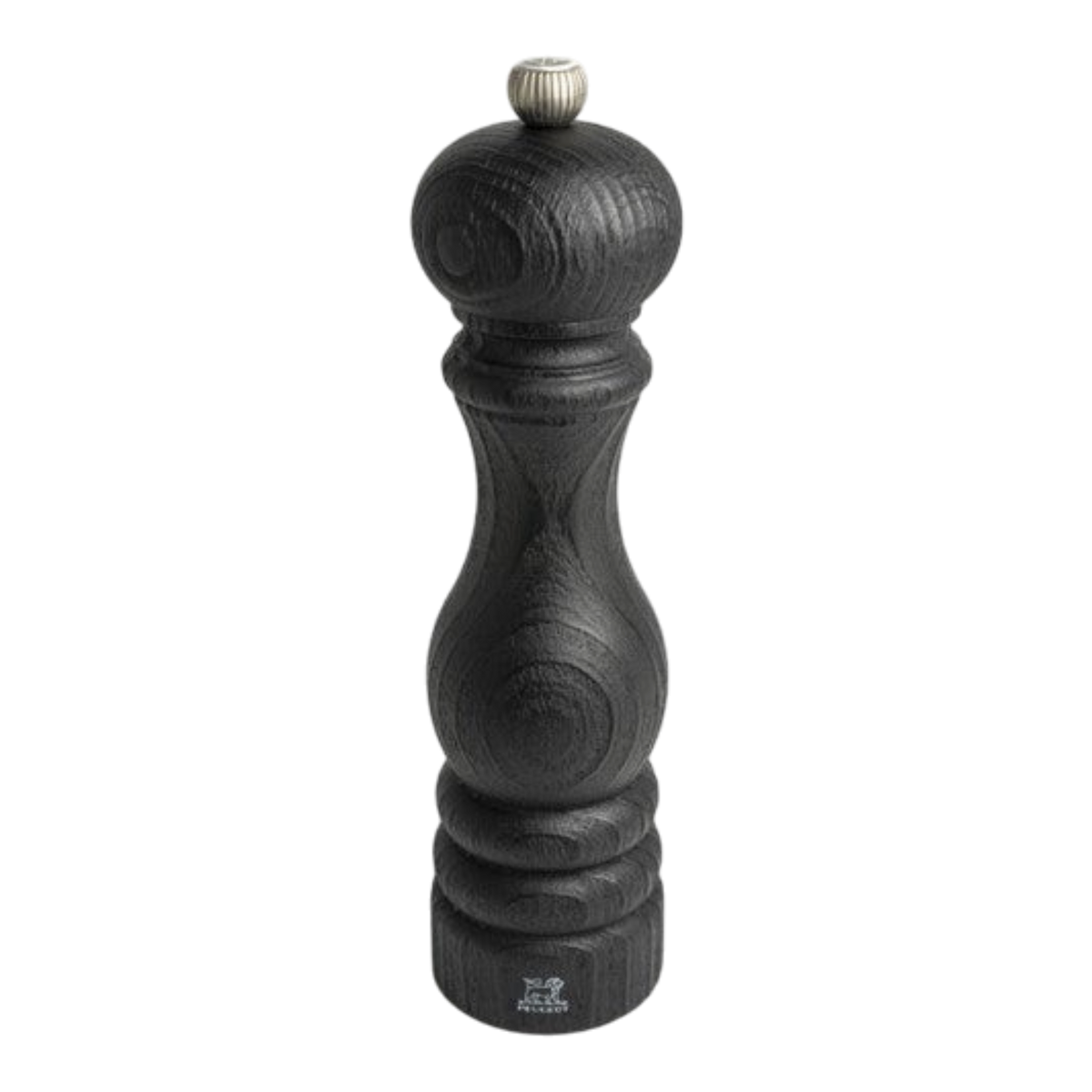 SC Hospitality Peugeot Paris Raw 22cm black beechwood pepper mill with a textured matte finish and metal knob